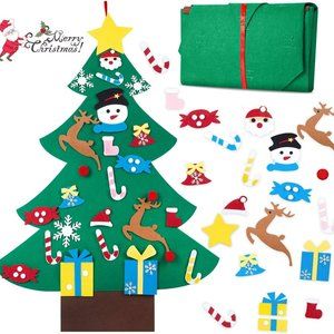 NEW Felt 3' Christmas Tree w/Decorations Wall Hanging